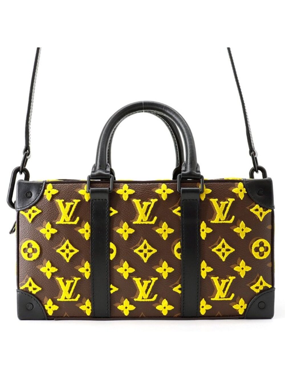 Louis Vuitton Shoulder Bag Monogram Tuffetage Speedy Soft Trunk Black